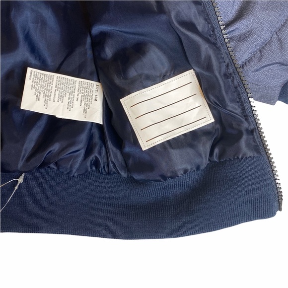 new Rothschild 𖠌 Striped Puffer Hoodie Jacket Parka 𖠌 Faux Sherpa 𖠌 Chambray - Picture 7 of 16